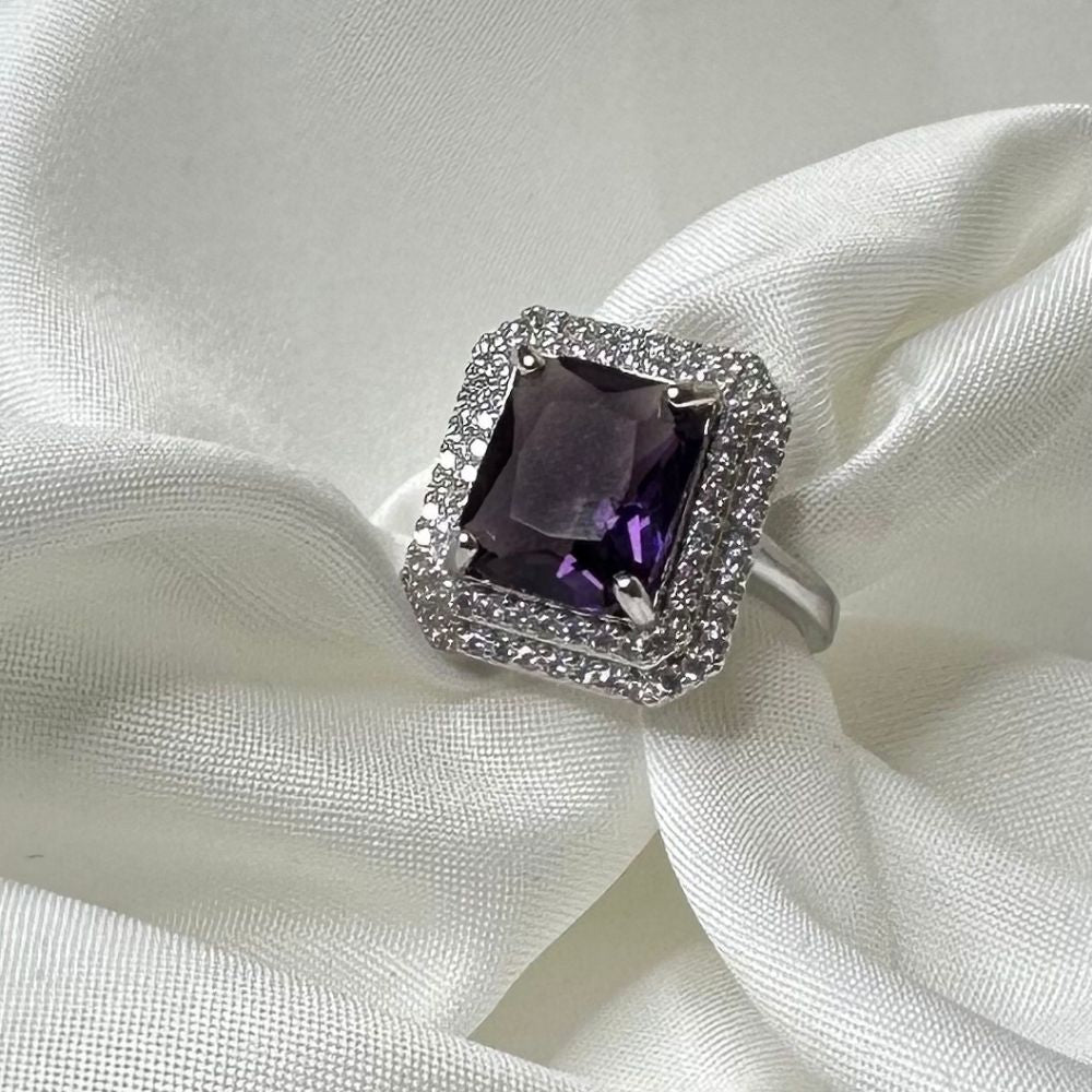 Dozier American Diamond Purple Adjustable Ring