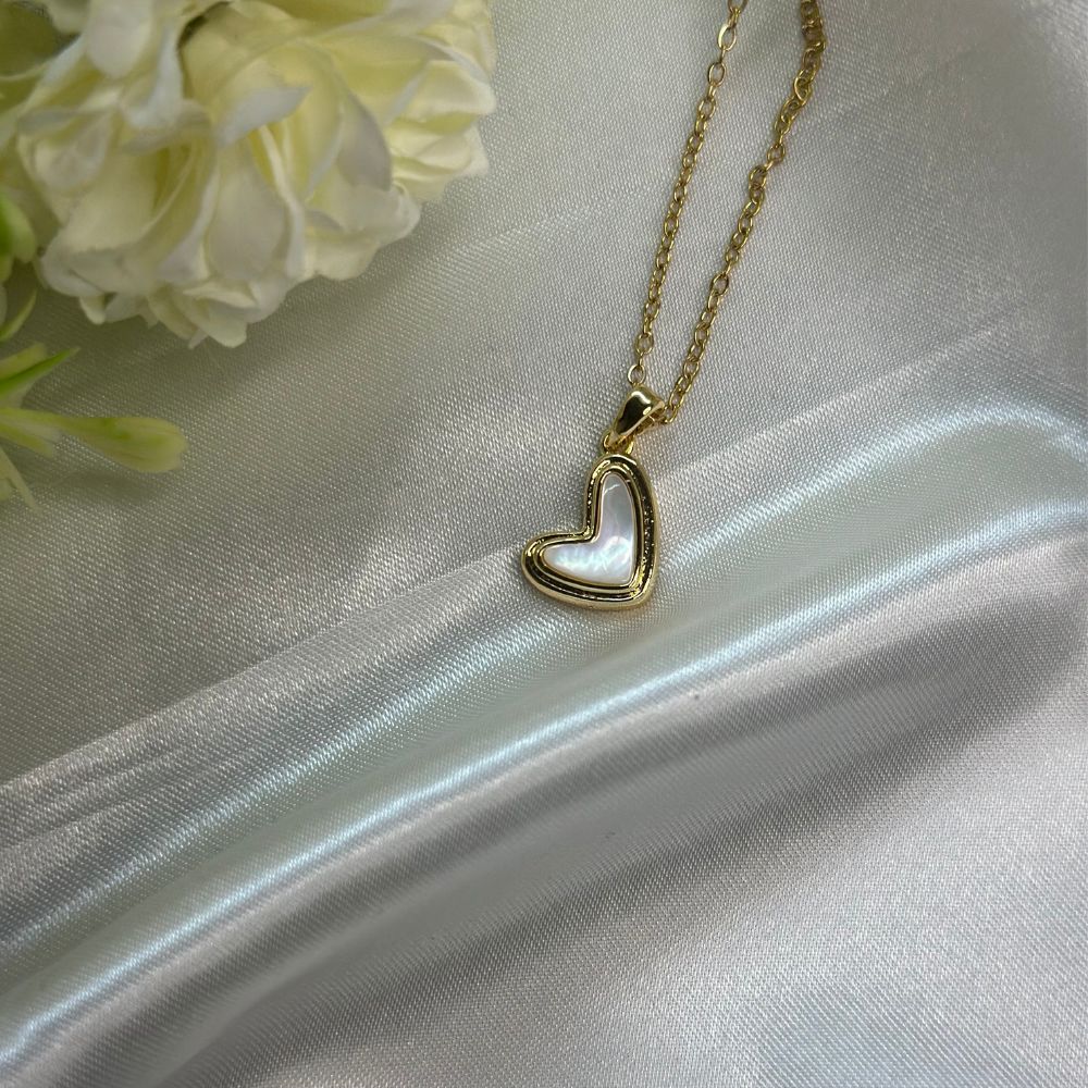 Glazed Heart Necklace - 18K Gold Plated