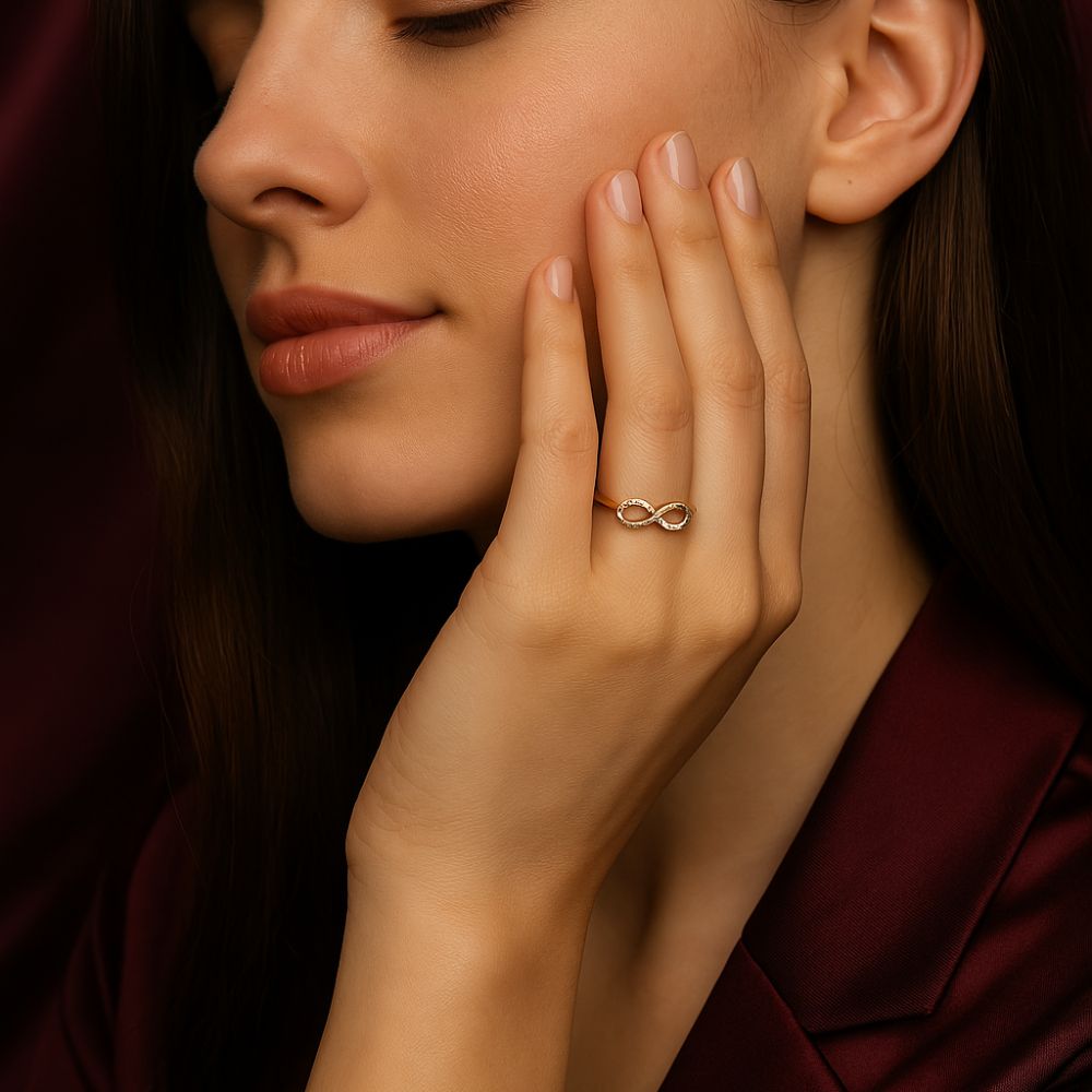 Infinity Rose Gold Adjustable Ring - 18K Gold Plated