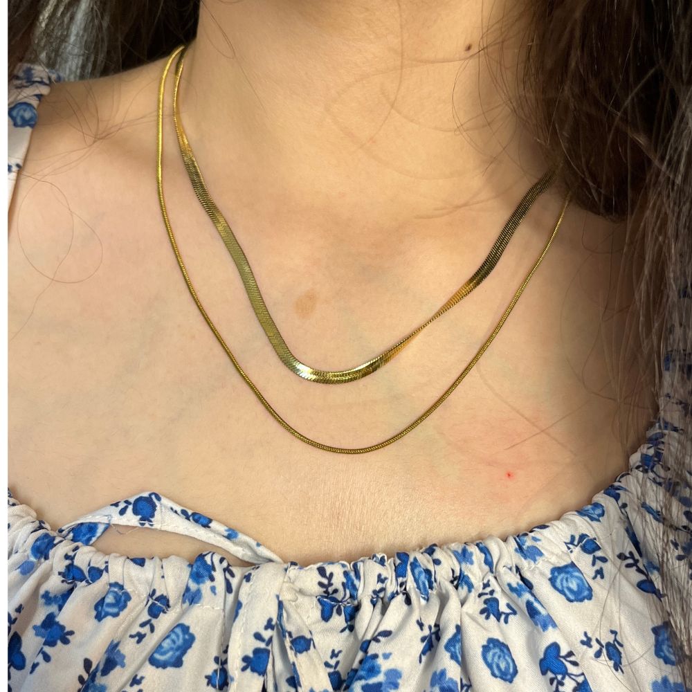 Double Layer Snake Chain - 18K Gold Plated
