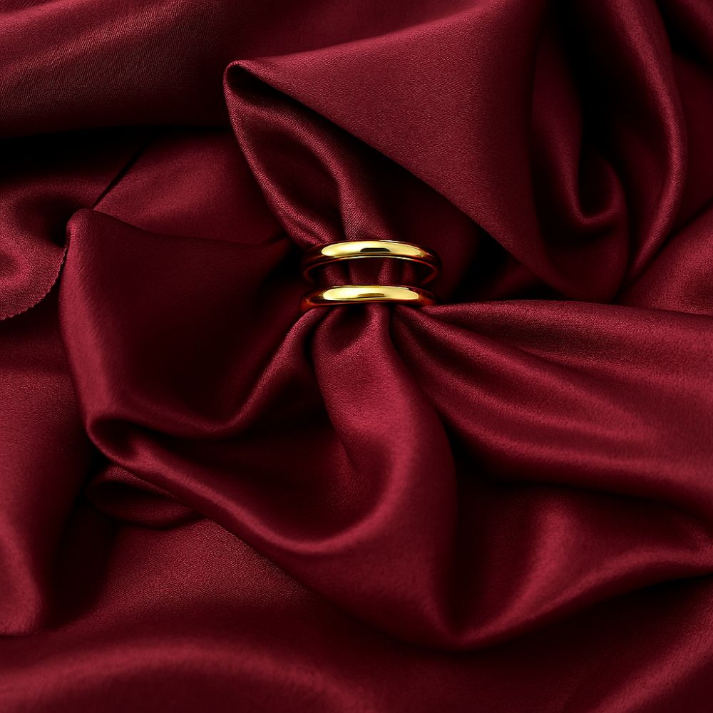 Double Bands Stacked Adjustable Ring