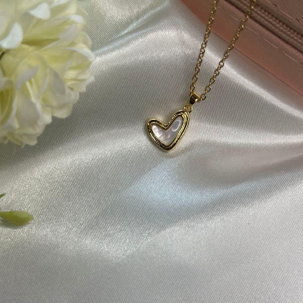 Glazed Heart Necklace - 18K Gold Plated