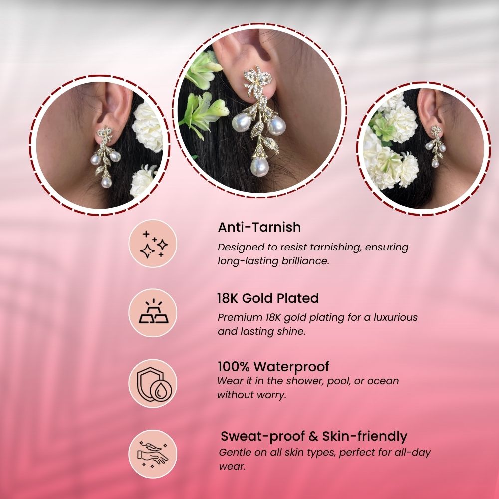 Angel Wings Stud Earring - 18K Gold Plated