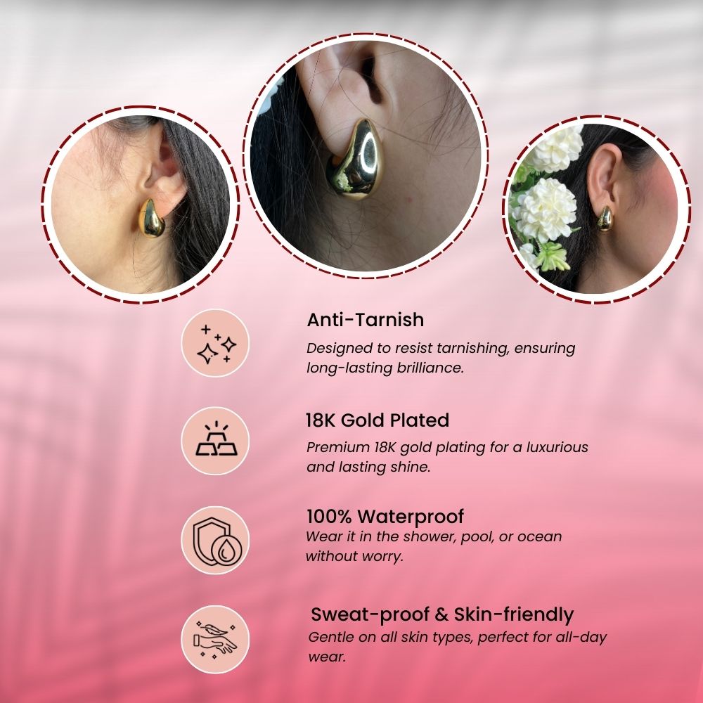 Baby Teardrop Earring - 18K Gold Plated