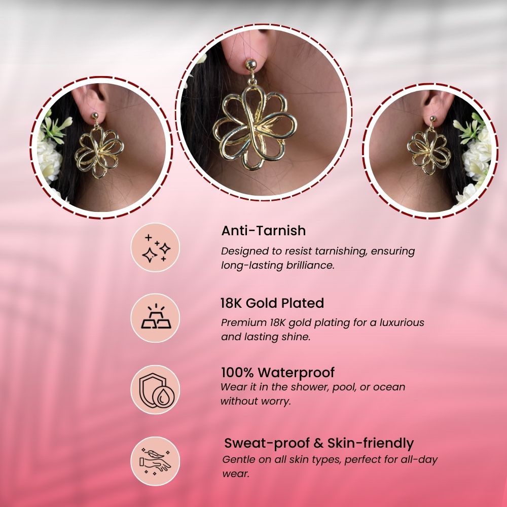 Chunky Flower Earring - 18K Gold Plated