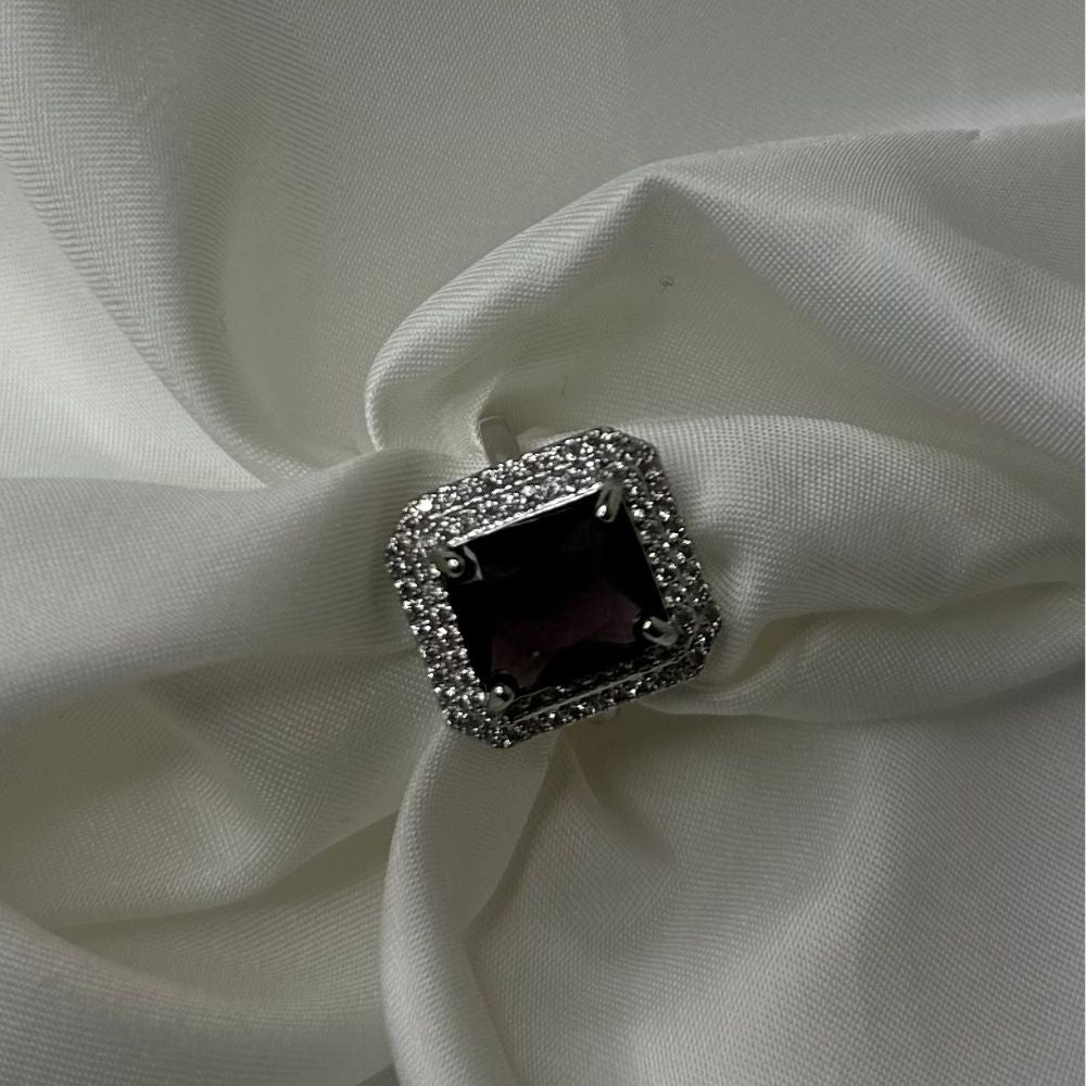 Dozier American Diamond Purple Adjustable Ring