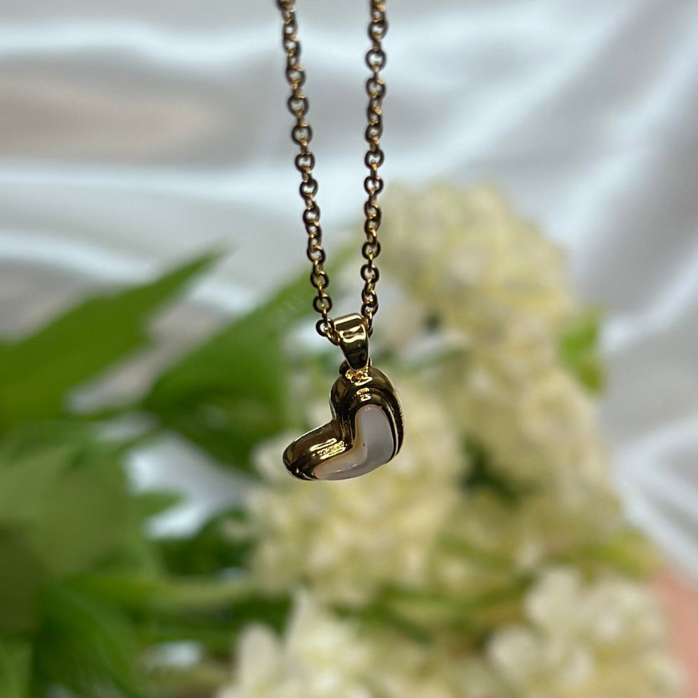 Glazed Heart Necklace - 18K Gold Plated