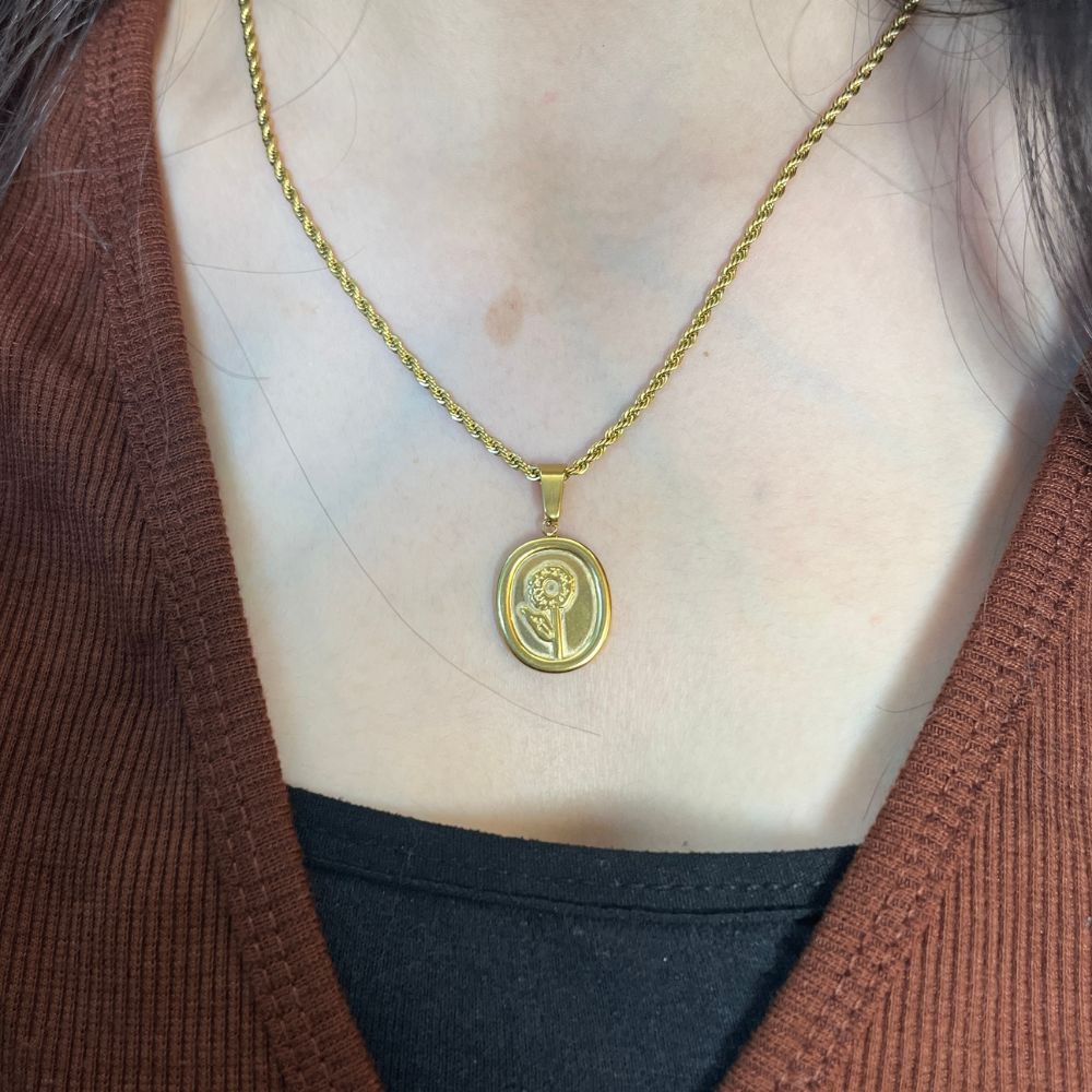 Glazed Embeded Necklace - 18K Gold Plated