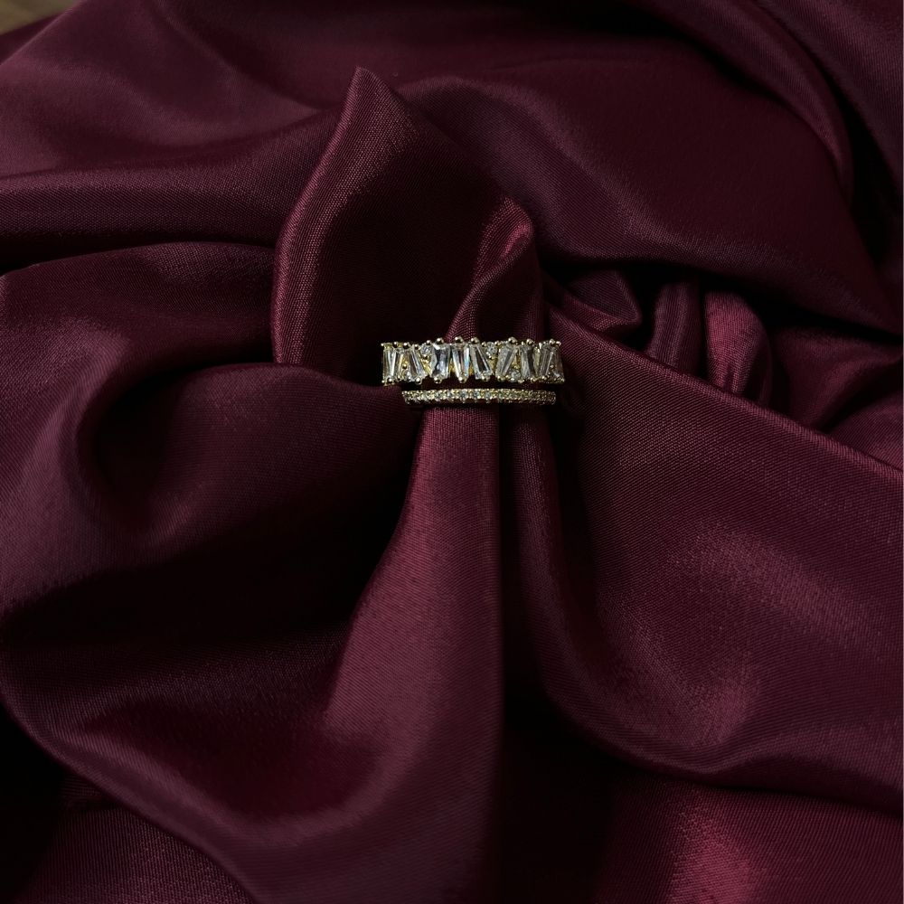 Stacked Baguette Adjustable Ring