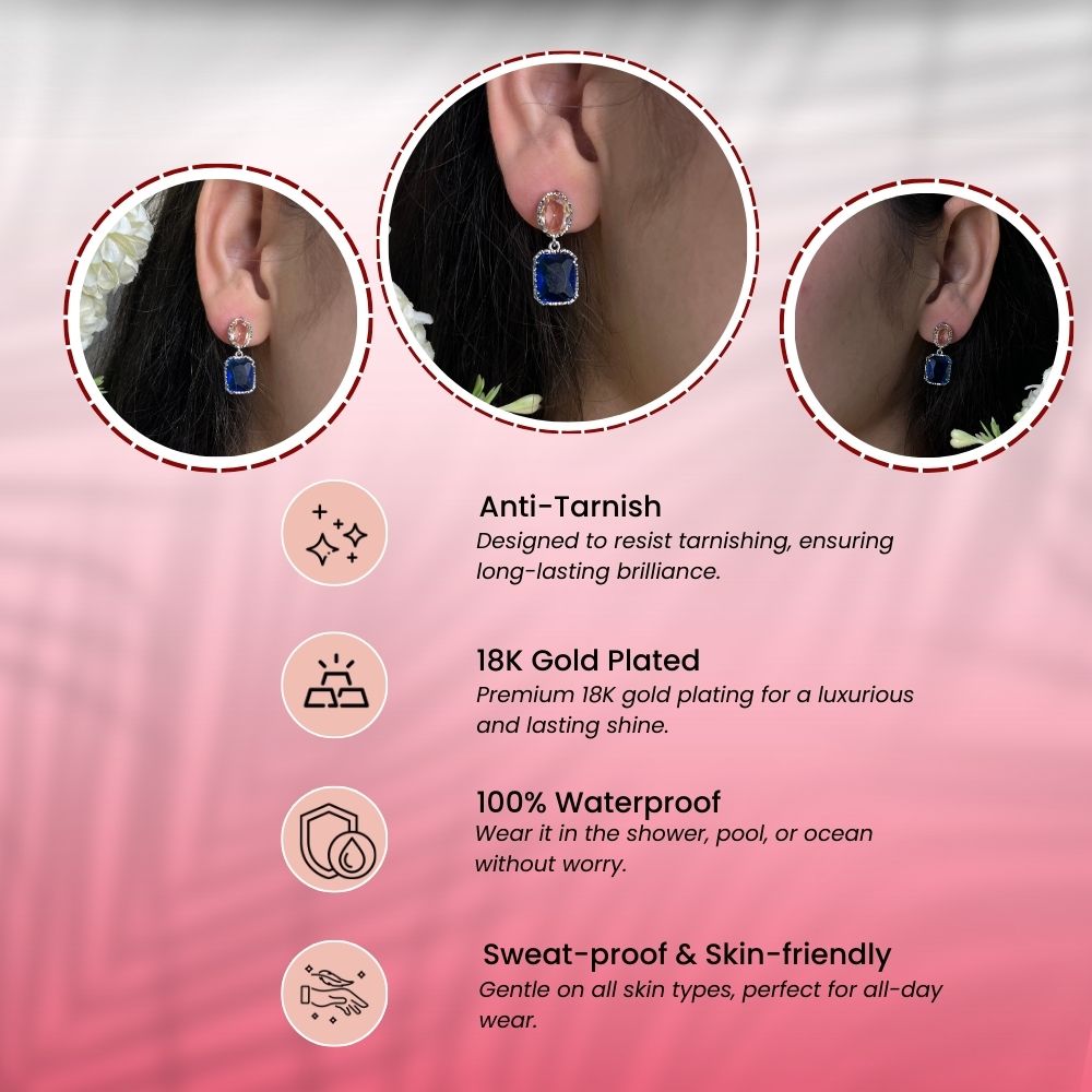 Mearl Stone Earring - 18K Gold Plated