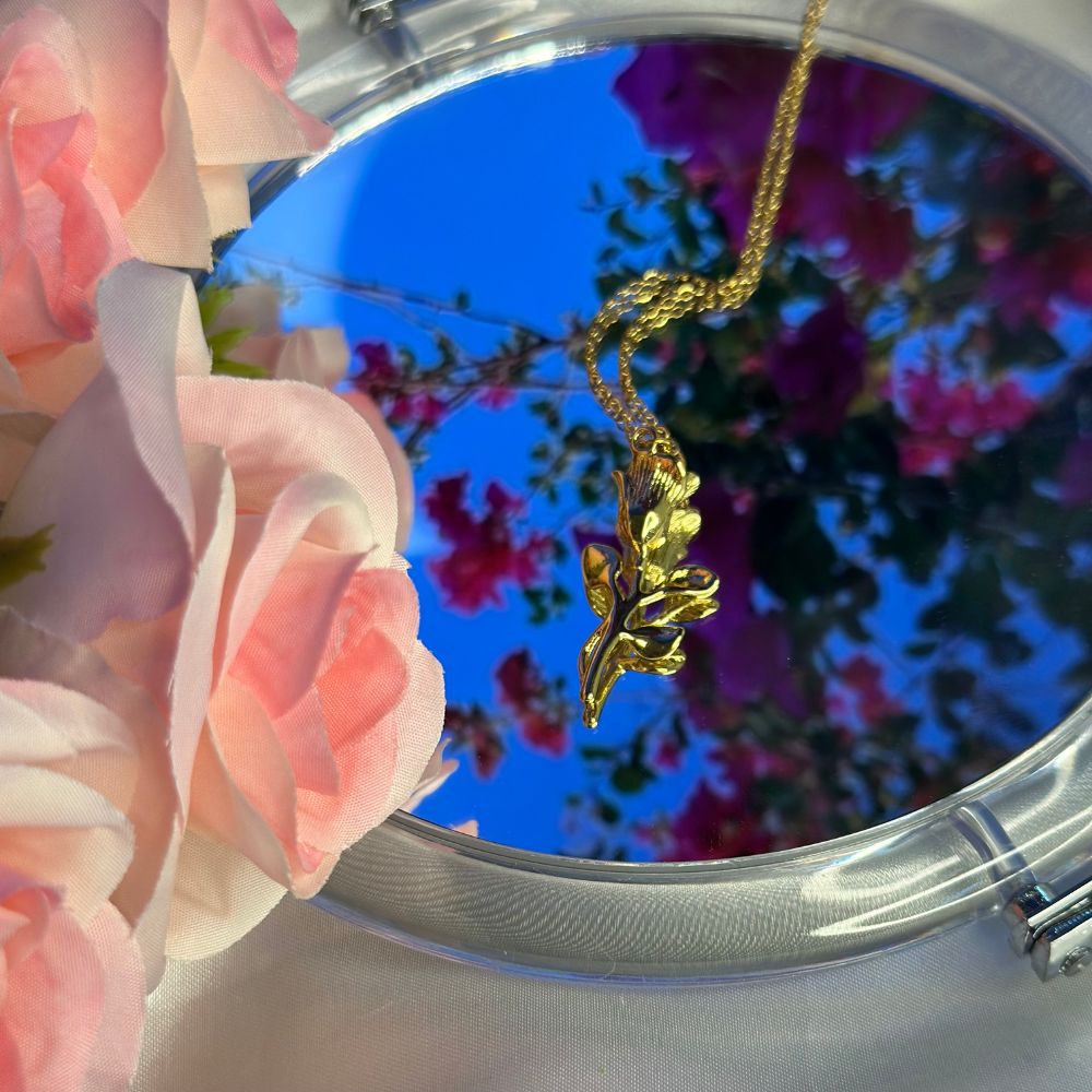 Rose Necklace - 18K Gold Plated