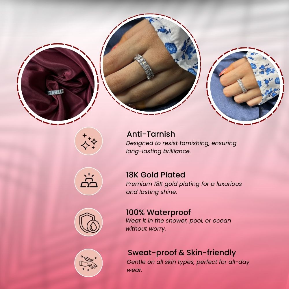 Squared Stone Adjustable Ring