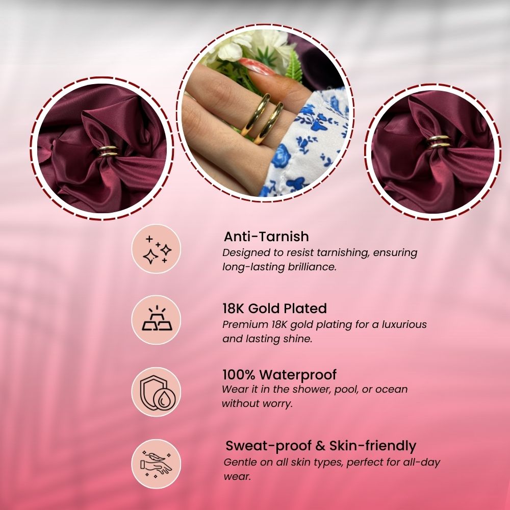 Double Bands Stacked Adjustable Ring