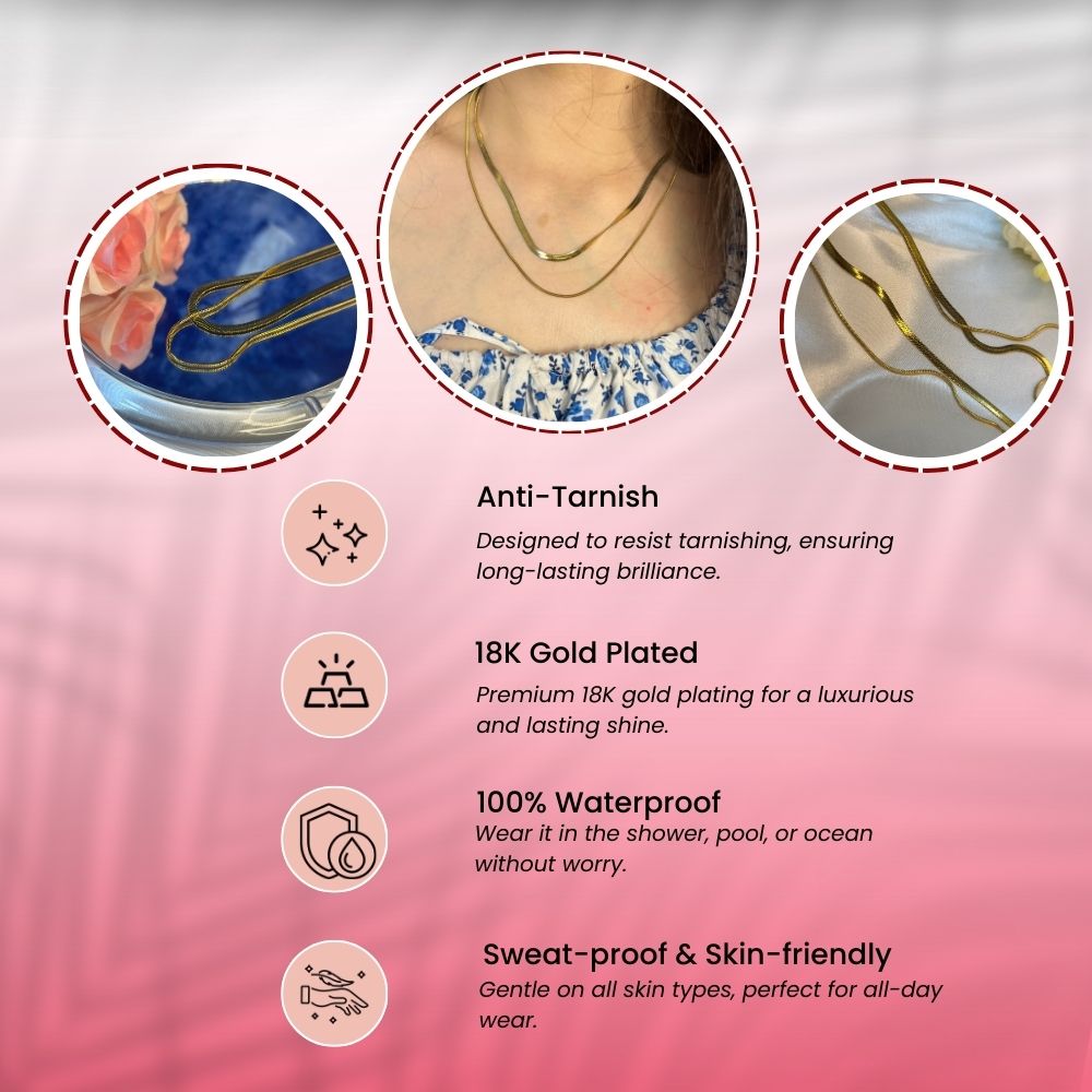 Double Layer Snake Chain - 18K Gold Plated