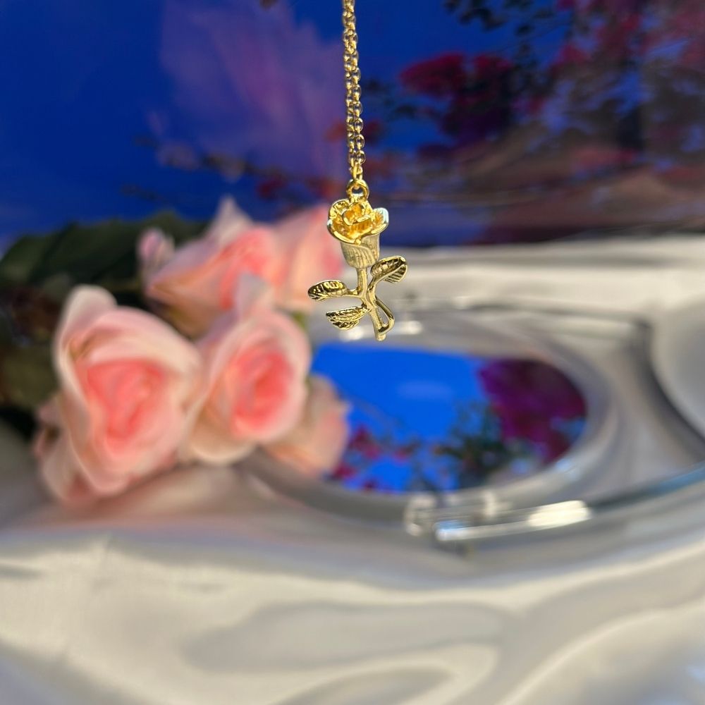 Rose Necklace - 18K Gold Plated
