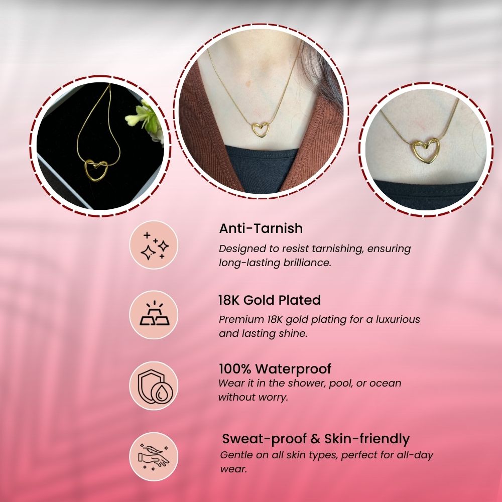 Melody Heart Necklace- 18K Gold Plated