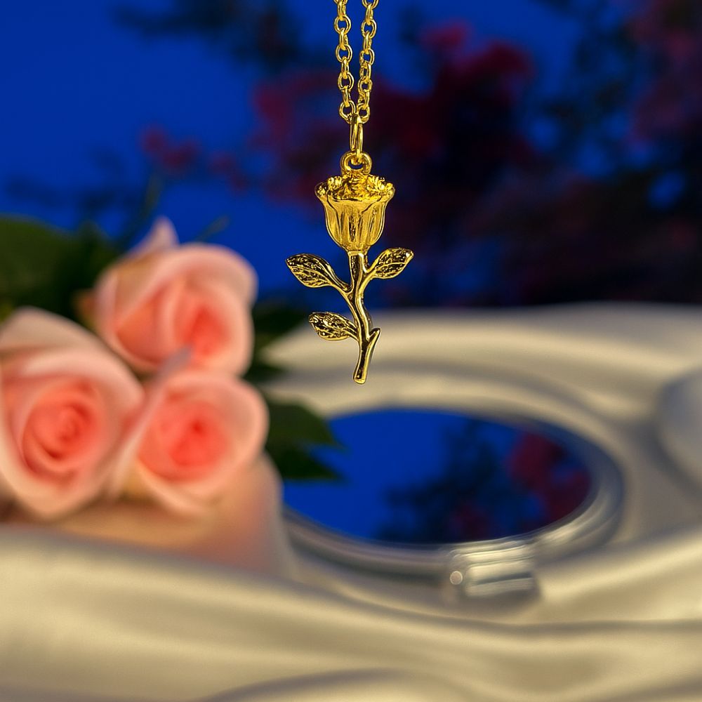 Rose Necklace - 18K Gold Plated